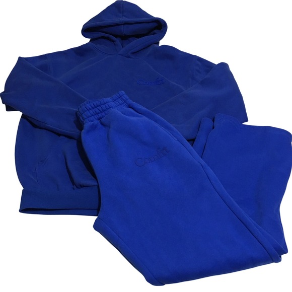Comfrt Tops - Comfrt Hoodie and Sweatpants Set Small Blue Fleece Lined